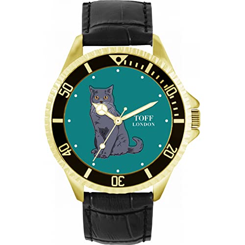 Toff London Blaue britische Kurzhaar-Katzenuhr von Toff London