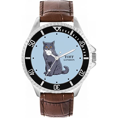 Toff London Blaue britische Kurzhaar-Katzenuhr von Toff London