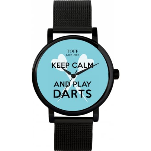 Toff London Blue Keep Calm and Play Darts Watch von Toff London