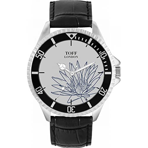 Toff London Blaue Wasser-Lilien-Blumen-Uhr von Toff London