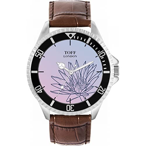 Toff London Blaue Wasser-Lilien-Blumen-Uhr von Toff London