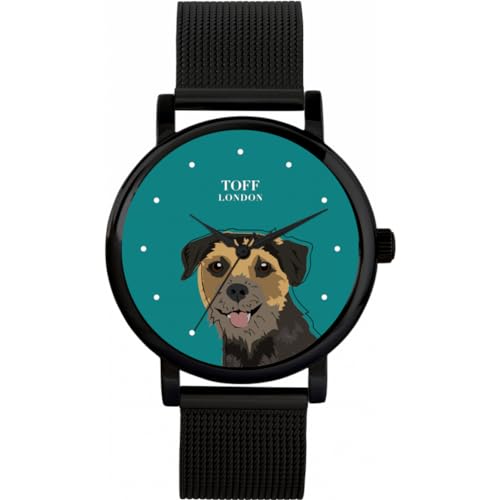 Toff London Border-Terrier-Kopf-Hundeuhr von Toff London
