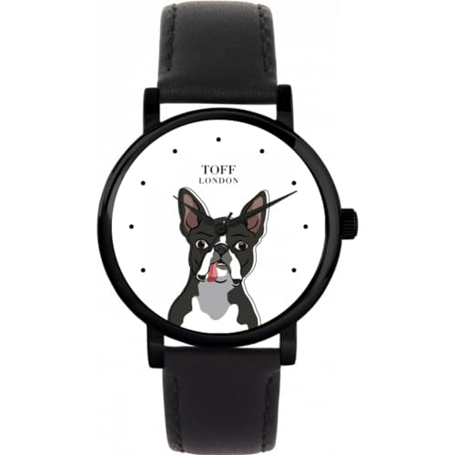 Toff London Boston-Terrier-Kopf-Hundeuhr von Toff London