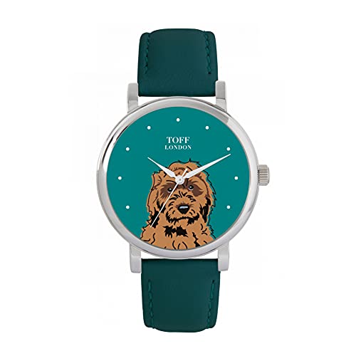 Toff London Braune Cockapoo-Kopf-Hundeuhr von Toff London