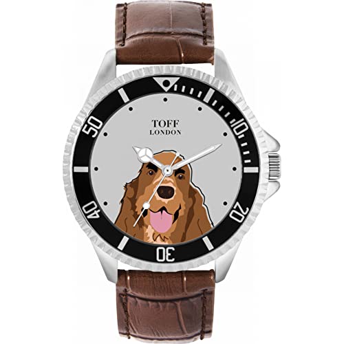 Toff London Brown-CockerSpaniel-Kopf-Hundeuhr von Toff London