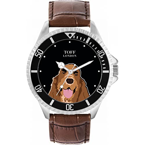 Toff London Brown-CockerSpaniel-Kopf-Hundeuhr von Toff London