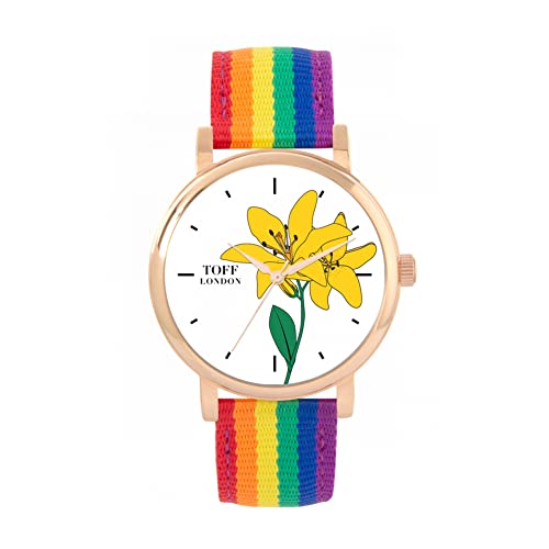 Toff London Gelbe Lilie Uhr von Toff London