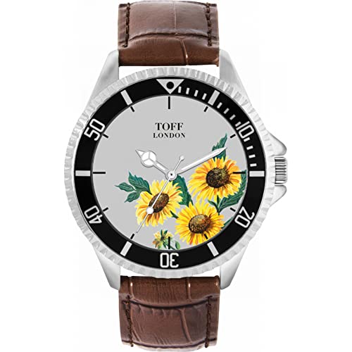 Toff London Gelbe Sonnenblume-Blumen-Uhr von Toff London