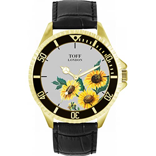 Toff London Gelbe Sonnenblume-Blumen-Uhr von Toff London