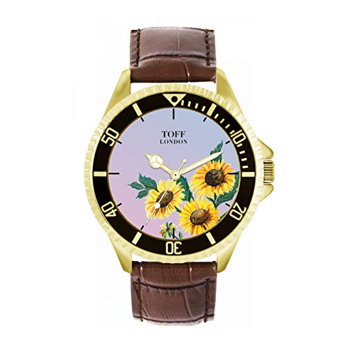 Toff London Gelbe Sonnenblume-Blumen-Uhr von Toff London