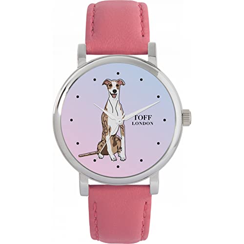 Toff London Gestreifte beige Whippet-Hundeuhr von Toff London