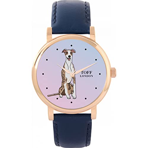 Toff London Gestreifte beige Whippet-Hundeuhr von Toff London