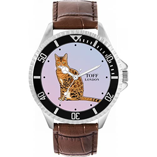 Toff London Ingwer-Bengalkatzen-Uhr von Toff London