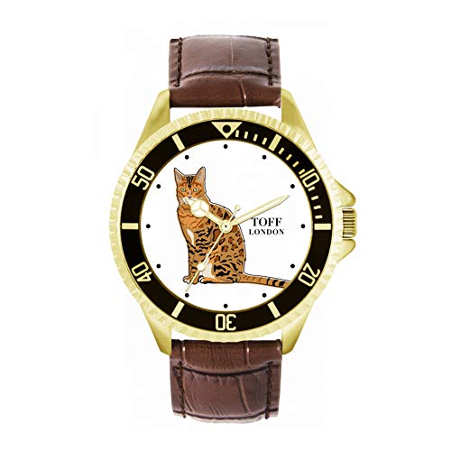 Toff London Ingwer-Bengalkatzen-Uhr von Toff London