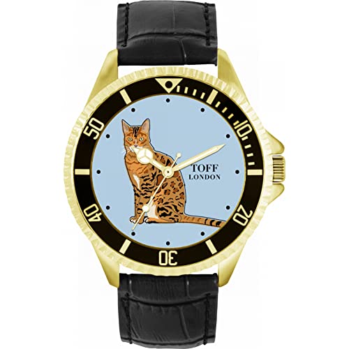 Toff London Ingwer-Bengalkatzen-Uhr von Toff London