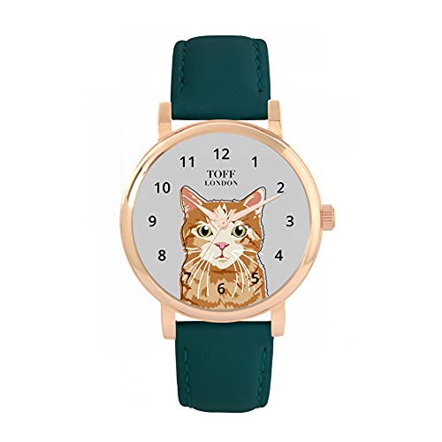 Toff London Ginger Tabby Katzenuhr von Toff London