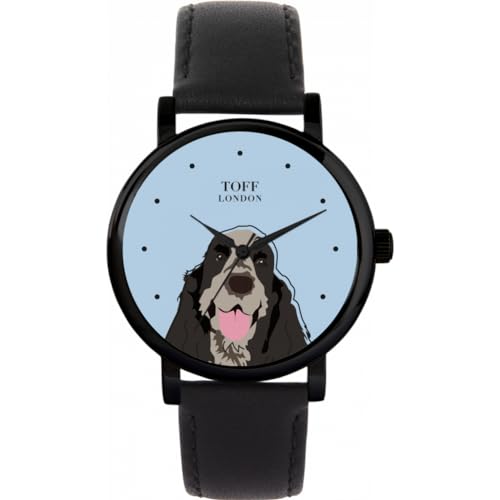 Toff London Graue CockerSpaniel-Kopf-Hundeuhr von Toff London