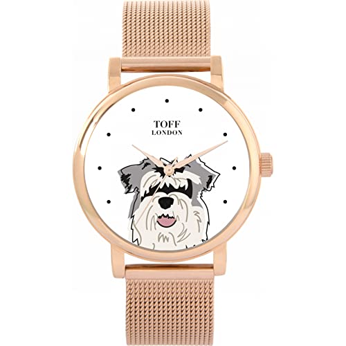 Toff London Graue Zwergschnauzer-Kopf-Hundeuhr von Toff London