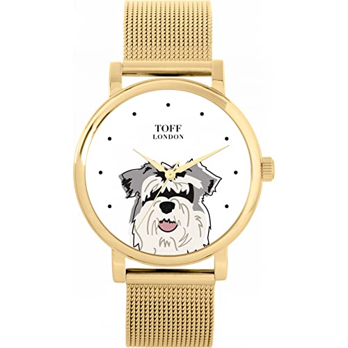 Toff London Graue Zwergschnauzer-Kopf-Hundeuhr Toff London Graue Zwergschnauzer-Kopf-Hundeuhr von Toff London
