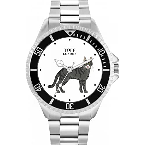 Toff London Graue ägäische Katzen-Uhr von Toff London