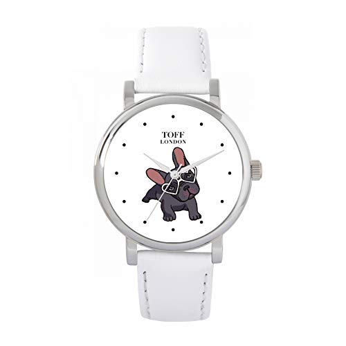 Toff London Graue französische Bulldoggen-Uhr von Toff London