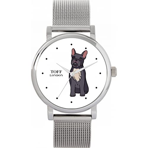 Toff London Graue französische Bulldoggen-Uhr von Toff London