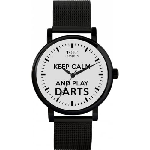Toff London Grey Keep Calm and Play Darts Batons Uhr von Toff London