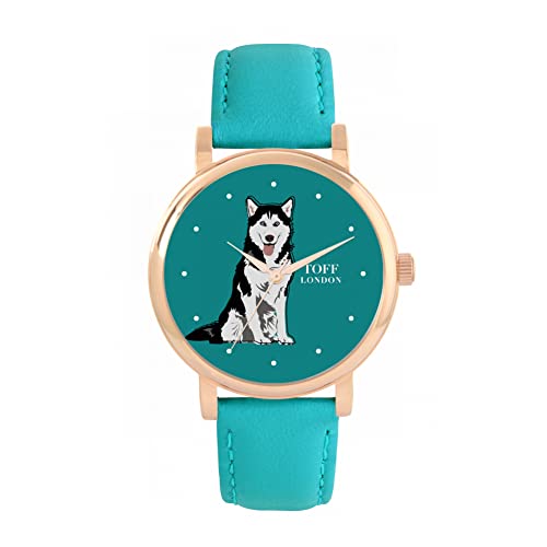 Toff London Husky-Hundeschwarzweiss-Uhr von Toff London