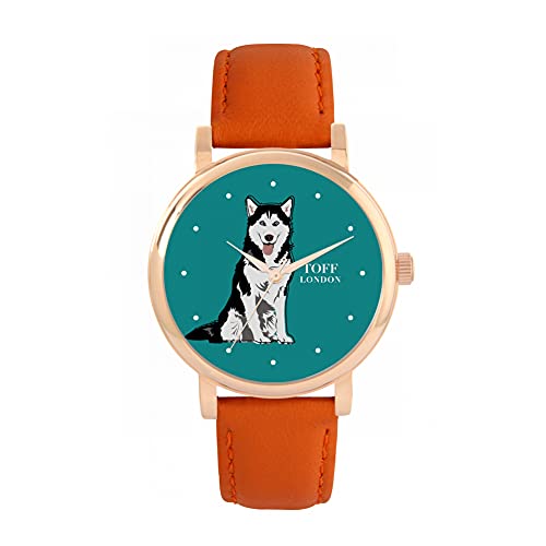 Toff London Husky-Hundeschwarzweiss-Uhr von Toff London