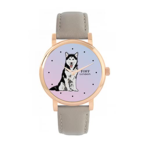 Toff London Husky-Hundeschwarzweiss-Uhr von Toff London
