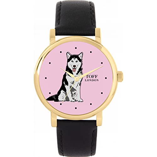 Toff London Husky-Hundeschwarzweiss-Uhr von Toff London