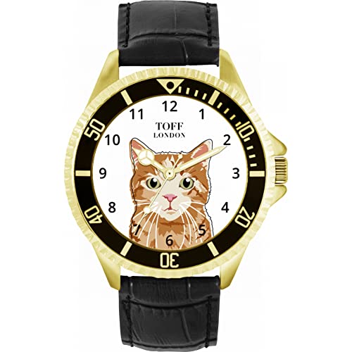 Toff London Ingwer-Tabby-Katzenuhr von Toff London