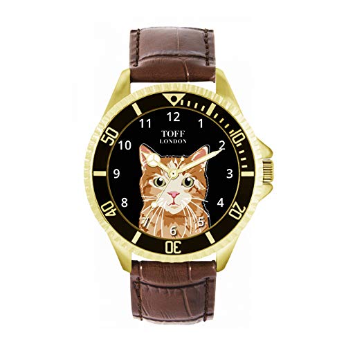 Toff London Ingwer-Tabby-Katzenuhr von Toff London