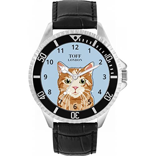 Toff London Ingwer-Tabby-Katzenuhr von Toff London