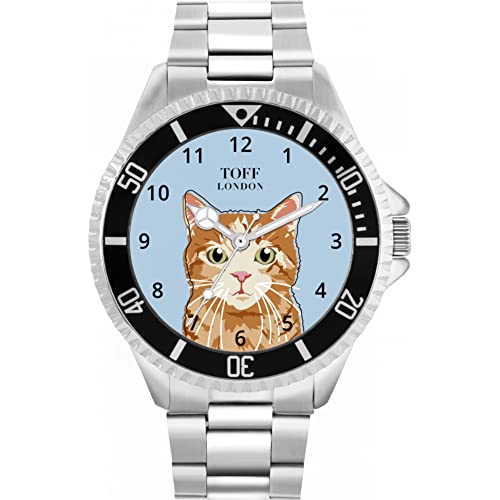 Toff London Ingwer-Tabby-Katzenuhr von Toff London