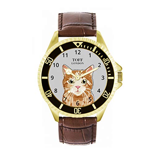 Toff London Ingwer-Tabby-Katzenuhr von Toff London