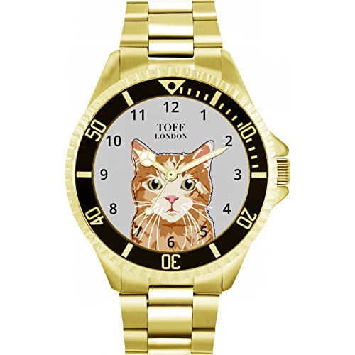 Toff London Ingwer-Tabby-Katzenuhr von Toff London