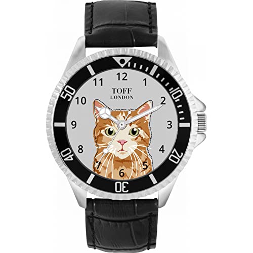 Toff London Ingwer-Tabby-Katzenuhr von Toff London