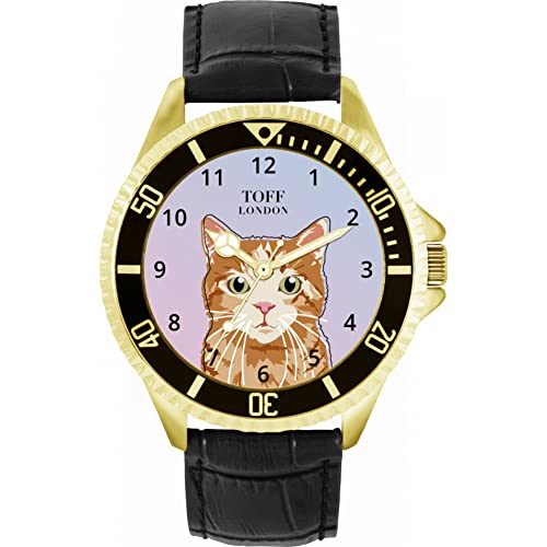 Toff London Ingwer-Tabby-Katzenuhr von Toff London