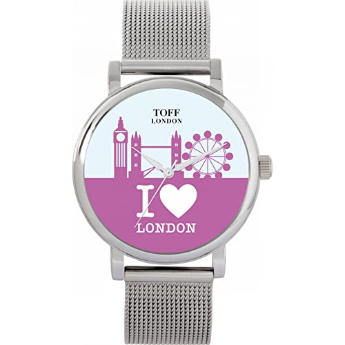 Toff London Lila London City Skyline Uhr von Toff London