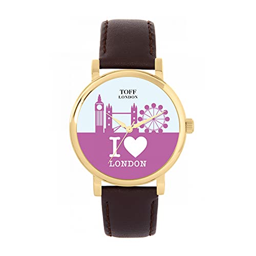 Toff London Lila London City Skyline Uhr von Toff London