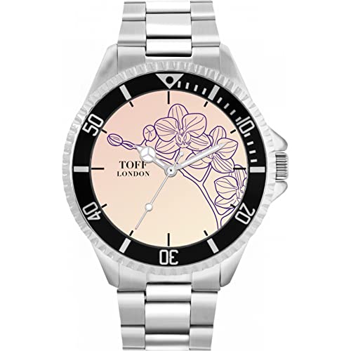 Toff London Lila Orchideen-Blumen-Uhr von Toff London