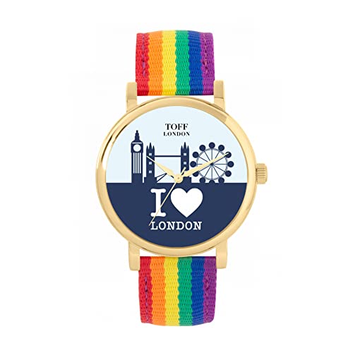 Toff London London City Skyline Uhr in Marineblau von Toff London