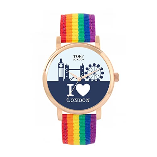 Toff London London City Skyline Uhr in Marineblau von Toff London