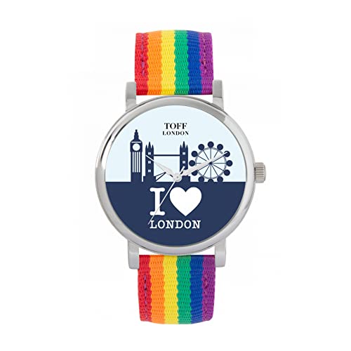 Toff London London City Skyline Uhr in Marineblau von Toff London