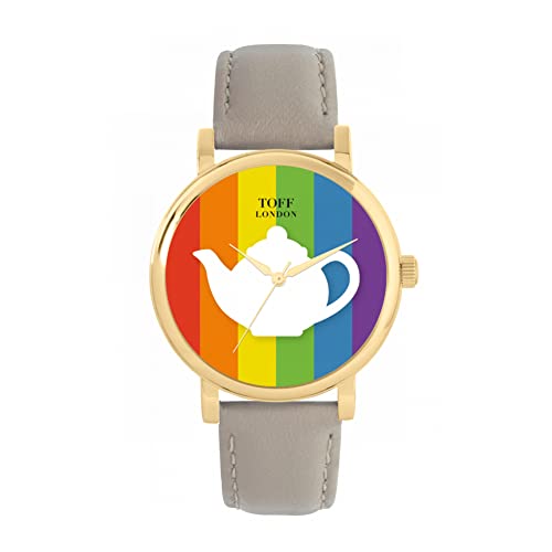 Toff London Mehrfarbige weiße Teekanne Uhr von Toff London