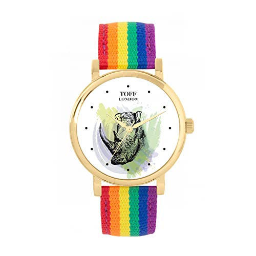 Toff London Nashorn-Aquarell-Uhr von Toff London