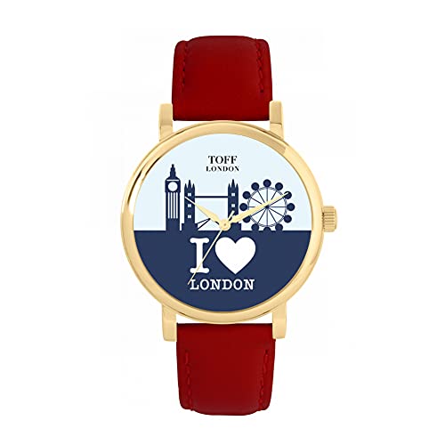 Toff London London City Skyline Uhr in Marineblau von Toff London