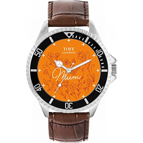 Toff London Orange Blumen-Mamma-Uhr von Toff London