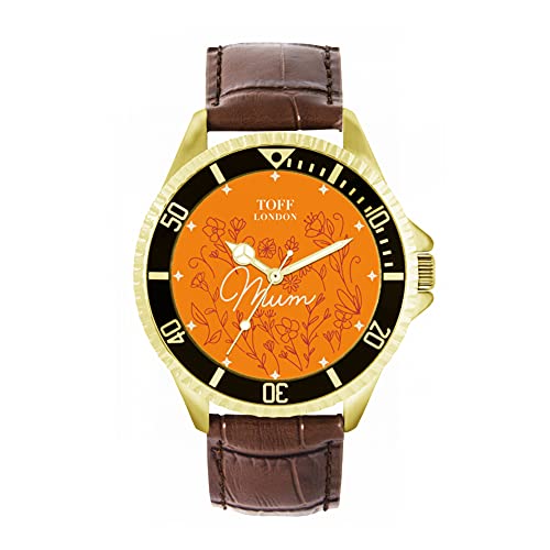 Toff London Orange Blumen-Mamma-Uhr von Toff London